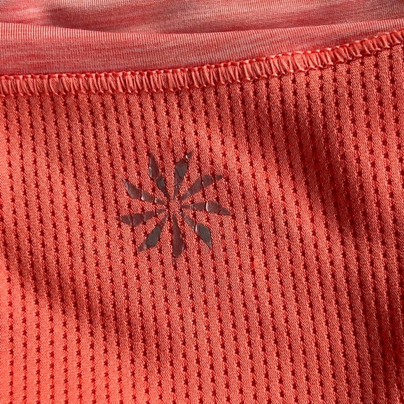 Athleta Activewear Top Womens Medium Orange Mesh Side Panel Athletic - Picture 3 of 11